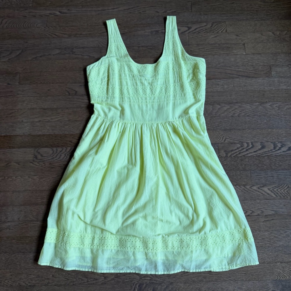 Old Navy Light Yellow Eyelet Tank Dress